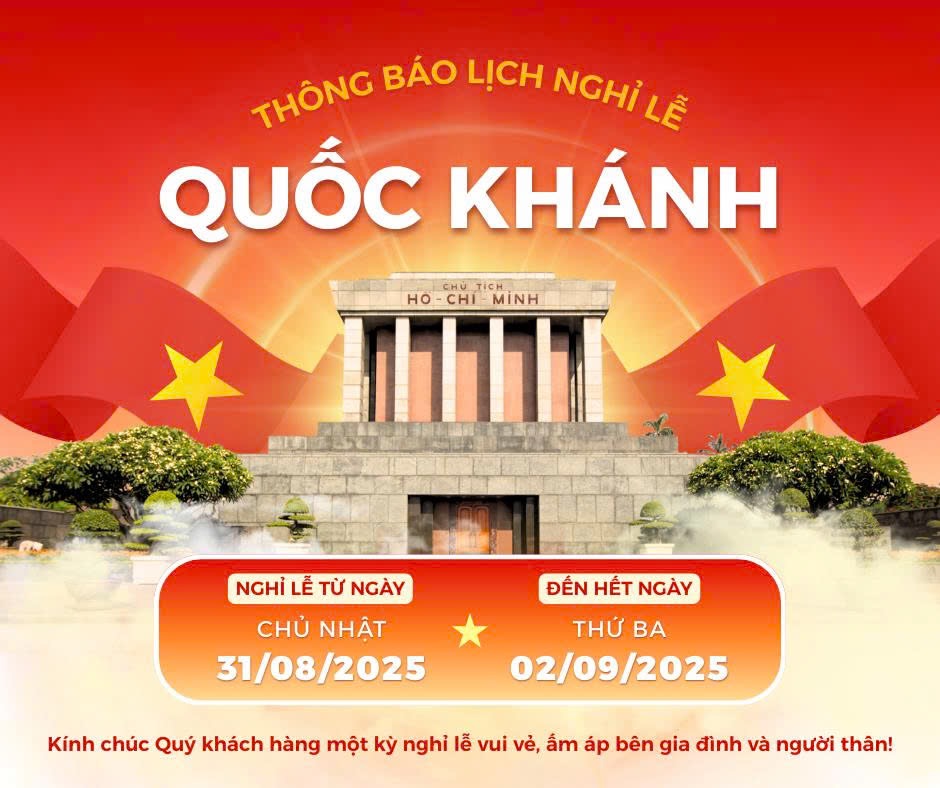 CÔNG TY CỔ PHẦN CÔNG NGHỆ VCS VIỆT NAM  THÔNG BÁO NGHỈ LỄ QUỐC KHÁNH 2/9