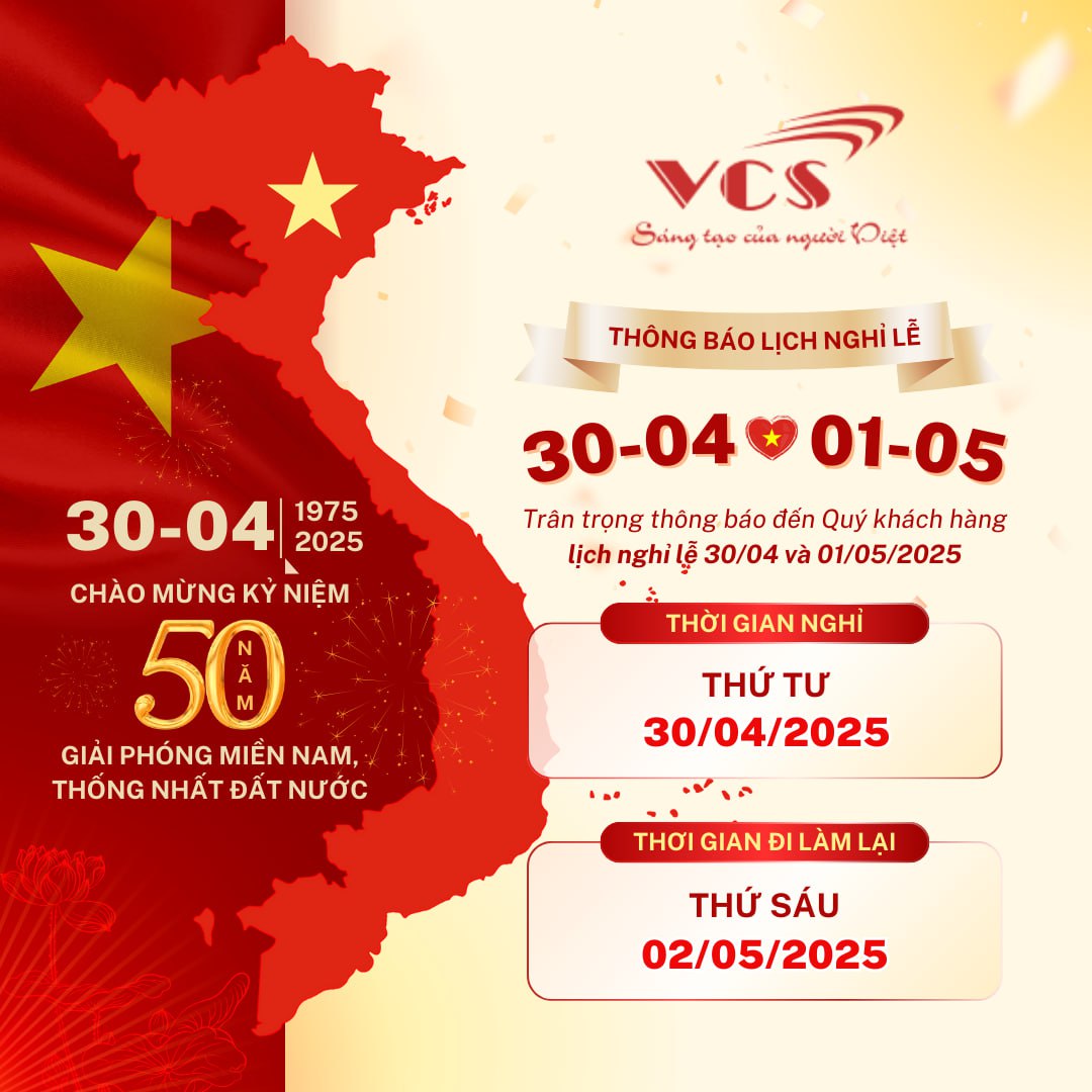 Thông báo lịch nghỉ lễ 30/4 và 1/5 năm 2025